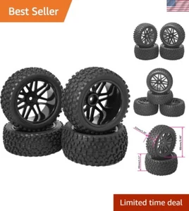 88mm Hex Rubber Tires for 1/10 RC Truck & Monster Car - Lightweight & Durable - Picture 1 of 9