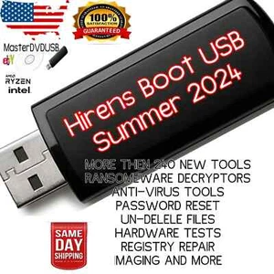 Hiren’s BOOT USB 2024 With Extra Tools 8GB PC Support Tech Tool - Picture 1 of 2