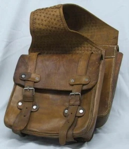 Premium Light Brown Leather Western Saddle Bag - Imagen 1 de 1