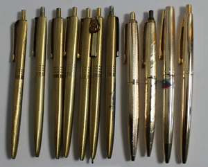 11 Metall-Kugelschreiber,gold,Vintage,Werbekugelschreiber, Kuli,Kulli (L18) - Bild 1 von 1