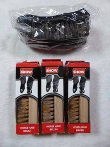 New Show Hose Hair Shoe Brushes (3) Nylon Brush (1) - Picture 1 of 5