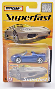 Matchbox New Superfast #38 Ferrari 360 Spider blue. blister card. Limited 8000