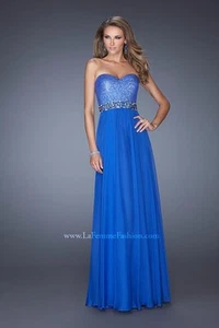 La Femme 19898 Eléctrico Azul Impresionante Concurso Baile de graduación Vestido Talla 12 - Imagen 1 de 2