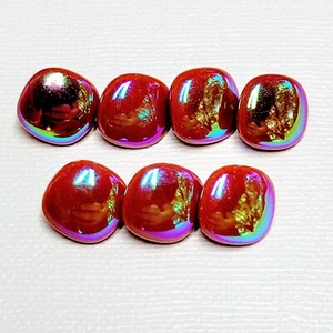 7 Brown Iridescent Round Square Shank Button 1986 The Collection La Mode New - Picture 1 of 15