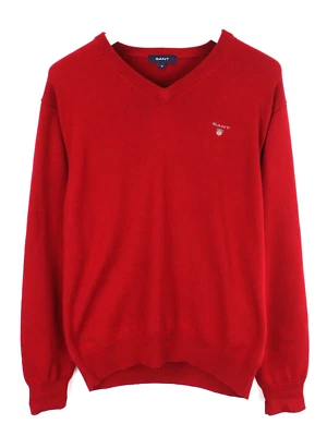Gant Pull Homme MEDIUM Tricoté Col En V Rouge - Photo 1/4