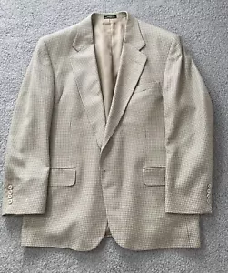 Stafford Brand Gray Black Plaid Blazer Sports Coat Suit Jacket Men’s Size 46 R - Picture 1 of 7