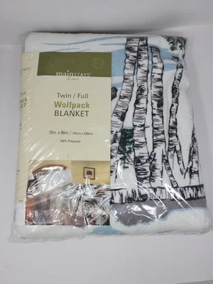 Mainstays Wolfpack Cheyenne Blanket Twin/Full 72”x90” NOS USA Vintage - Image 1 of 4