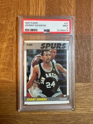1987 Fleer Basketball Johnny Dawkins PSA 9 #27 - Image 1 of 2