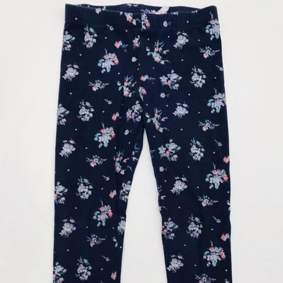 H&M Leggings Algodón Estampado Floral Niñas Pantalones Azul Marino Estampado Flor talla 6-7 Foto 1 de 2