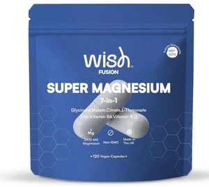 Magnesiumglycinat 7-in-1 Komplex 2400 mg 120 VEGANE Kapseln hergestellt in Großbritannien Nahrungsergänzungsmittel - Bild 1 von 8