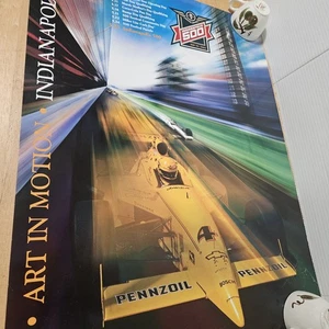 Vintage Indy 500 Poster 2003 87th Art in Motion Pennzoil Car #4 - 30"X 22" - Picture 1 of 9