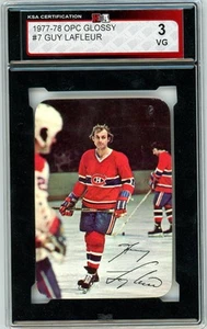 1977/78 OPC O-Pee-Chee Glossy Guy Lafleur Graded Card #7 KSA 3 - Picture 1 of 1