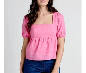 Top Babydoll Modcloth Farming Daisies Cottage Core Rosa Manga Corta Talla Grande - Imagen 1 de 4