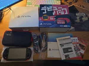 Sony PS Vita PCH-2000 Red Black Slim Console Value Pack - Picture 1 of 13