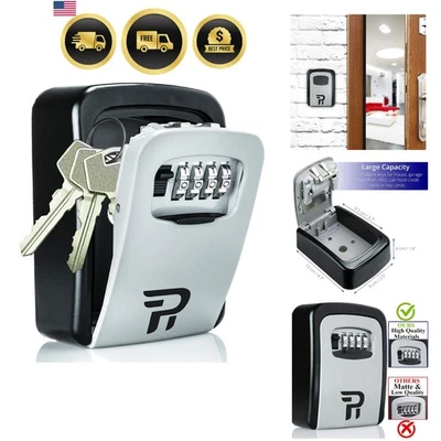 Key Lock Box with Code Outdoor Wall Mount Waterproof Secure Key Storage - Image 1 of 4