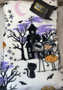 Cynthia Rowley Halloween 50 x 60” Throw Blanket Kids Pink Purple Retired NEW - Picture 1 of 3