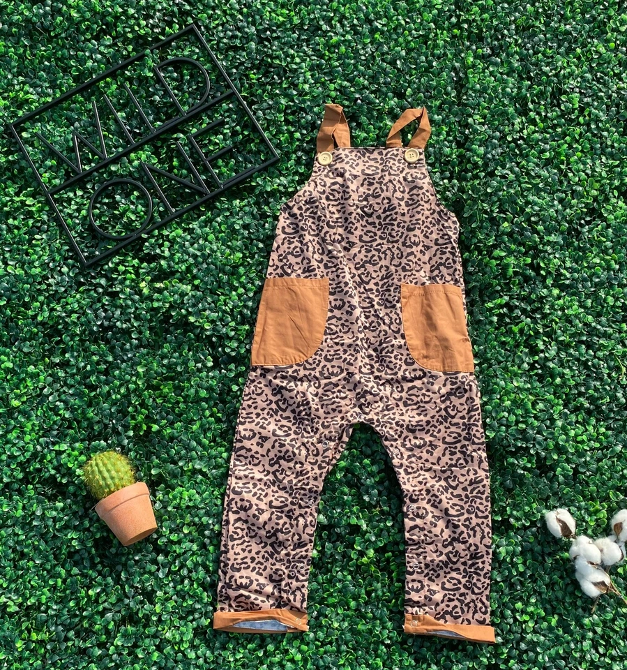 leopard print pants overall 5-6 years old  - Image 1 of 1