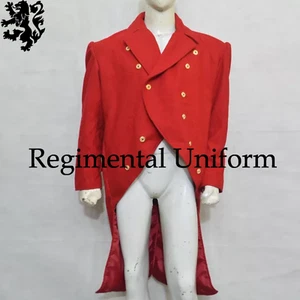 Reenactment Tailcoat Fashion Stylish Jacket Red Wool Tailcoat Bridger ton Coat - Picture 1 of 7