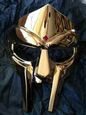 MF Doom Gladiator Mask Mad-villain Golden Pure Brass Face Armour Medieval - Image 1 of 2
