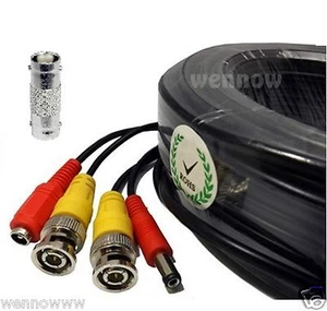 Cable de alimentación y video negro de 100 ft para kit de sistemas de CCTV de seguridad HD - Imagen 1 de 1