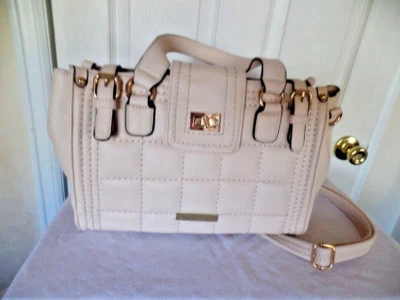CATHERINE MALANDRINO  BEAUTIFUL QUILTED BLUSH BEIGE HANDBAG WITH 2 STRAPS MINT - Image 1 of 4