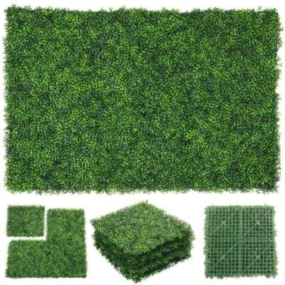 24PCS 10"x10" Artificial Plants Mat Wall Hedge Decor Privacy Fence Panel Grass - Image 1 of 4