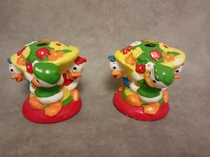 2x Vintage Vases Donals DISNEY Flowers Riri Fifi Loulou 12 CM Pots - Picture 1 of 13