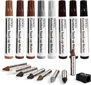 Furniture Markers Touch Up, 17 Pcs Wood Scratch Repair Kit, Upgrade Wood Furnitu - Picture 1 of 7