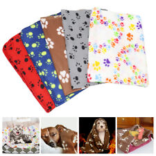 Cosy Soft Pet Dog Cat Puppy Fleece Blankets Paw Print Warm Cushion Mattress Mat