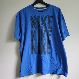 Nike Regular Fit BLue Multi NIKE Spell out Blue Size XL Short Sleeve Shirt - Picture 1 of 9