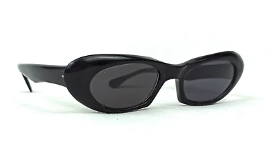 50s CAT Sunglasses Vintage Mid-Century Thick Acetate BLACK Frame SOLONOVA ITALY - Image 1 of 4