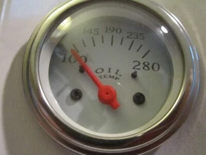 VEETHREE INSTRUMENTS ELECTRICAL OIL TEMPERATURE GAUGE 100-280 DEGREES, WHITE NEW - Picture 1 of 5