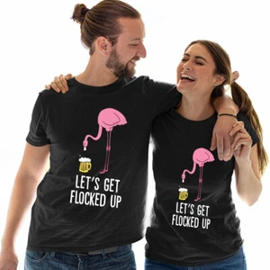 Flamingo Drinking Beer Womens T Shirt Funny Animal Lovers Unisex Novelty Tee #E - Picture 1 of 8