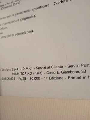 Manuale uso e manutenzione Fiat Cinquecento - Immagine 1 di 2