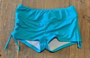 YOBEL Girl's Solid Aqua/Blue Bikini Bottom Shorts Bathing Suit Size: Small - Picture 1 of 8