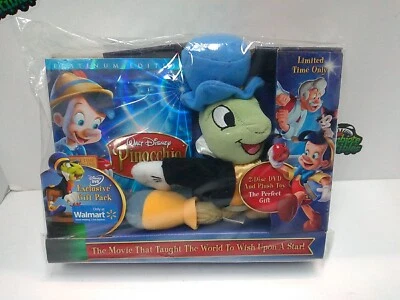 Disney Pinocchio 70th Anniversary 2-Disc DVD Gift Set w Jiminy Cricket Plush New - Image 1 of 4