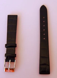Uhrenband Uhrenarmband Leder schwarz 14mm ZentRa Edelstahl Dornschließe E180 - Picture 1 of 2