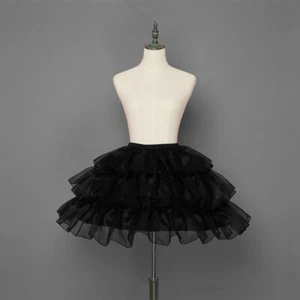 Women Girls Lolita Short Hoop Skirt Crinoline Petticoat Tutu Underskirt - Picture 1 of 12