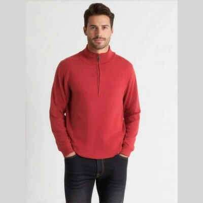  Linea Uomo Sweater Long Sleeved L 45 % Wool  Mens 1/4 Zip - Image 1 of 4
