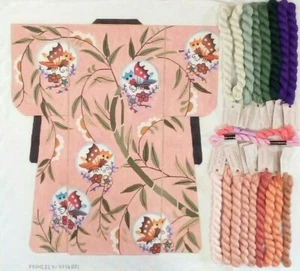 PRINCELY needlepoint HP canvas Large KIMONO Butterfly Bamboo 13m 18"x21" Threads - Picture 1 of 9