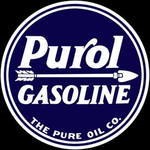 Pure Oil Company, Purol Gasoline NEW Sign: 40" Dia. Round USA STEEL TWO-SIDED - Picture 1 of 1