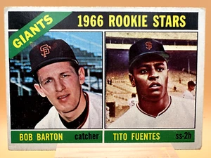 1966 Topps Baseball Giants Rookie Stars #511 • Bob Barton • Tito Fuentes • Nice! - Picture 1 of 4