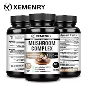 120pcs Mushroom Complex - Lions Mane, Reishi, Shiitake, Boost Memory & Focus - Picture 1 of 10
