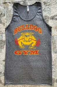 Bulldog Gym Old School Bodybuilding grau/rot/vintage gold ärmelloses A-Shirt - Bild 1 von 3