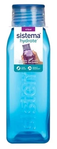 Sistema Square Water Drink Juice Bottle School Office Work Gym 475ml BPA Free - Picture 1 of 7