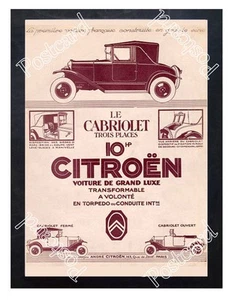 Historic Convertible Citroen 1925 Advertising Postcard - Picture 1 of 2