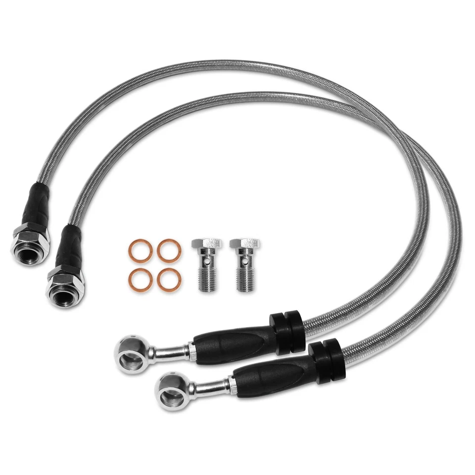 29.6 in Stainless Steel Braided Extended Brake Lines for 07-18 Jeep Wrangler JK - Imagem 1 de 1