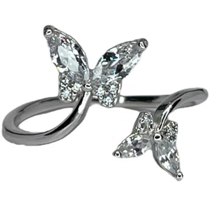 Sterling Silver Ring (Size 7) Butterfly Open Band Style Stunning Women's Fashion - Picture 1 of 20