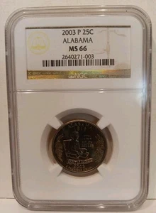 2003 P ALABAMA STATE QUARTER NGC MS66 . - Picture 1 of 2