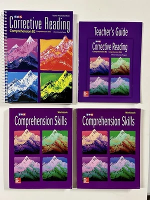 SRA Corrective Reading B2 Set Teacher Book Guide + 2 Workbooks Comprehension - Image 1 of 4